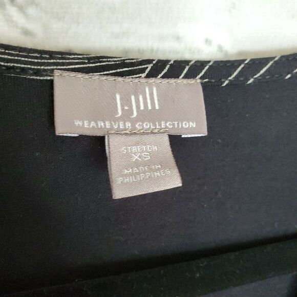 J Jill Wearever Collection Jacket Top Womens Small One Button Black White - Picture 3 of 9